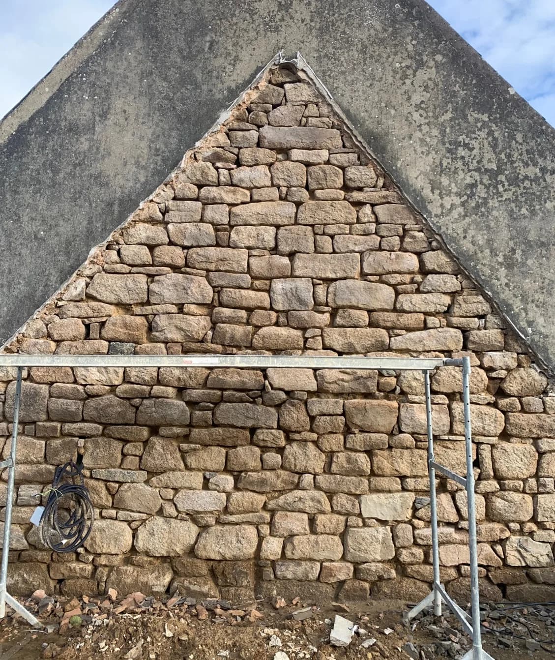 Rénovation de pignon en pierre